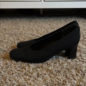 Van Eli Black Fabric 2 inch block heels
